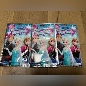 NWOT Set of 3 Disney Frozen Play Packs with crayons, stickers and coloring book.